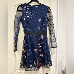 Cute floral sheer mini A line